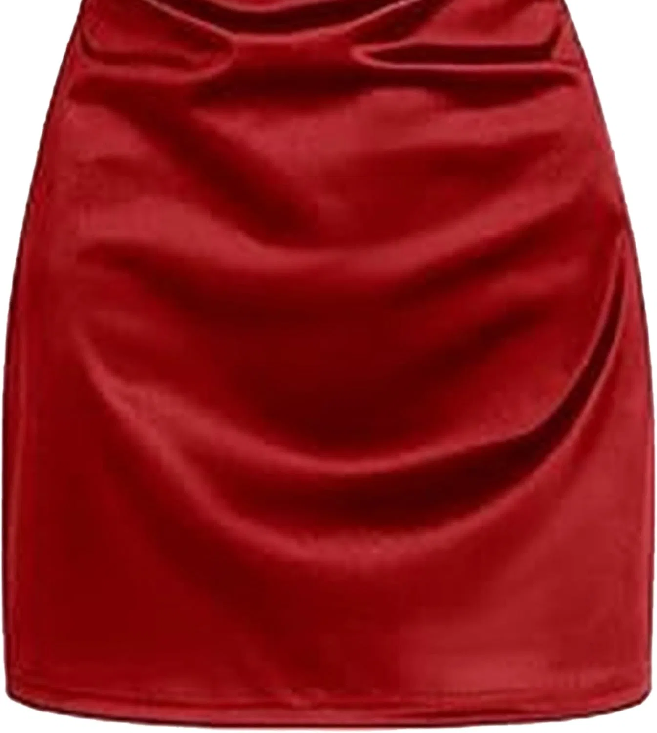 Женское коктейльное мини-платье на тонких бретелях Satin, Red — фото 2