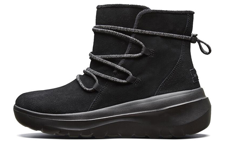 Женские ботинки Skechers зимние на кулиске, черный