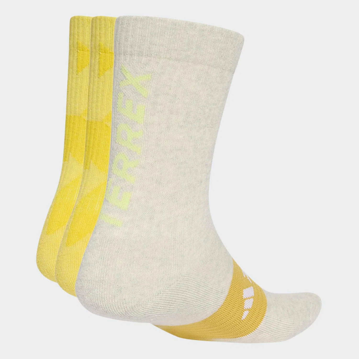 Женские треккинговые носки в 3 парах Adidas Performance, Semi Frozen Lemon/Semi Frozen Lemon/Pyrite — фото 4