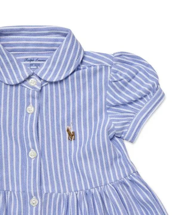 Платье-поло трикотажное в полоску, Polo Ralph Lauren Children, синий — фото 4