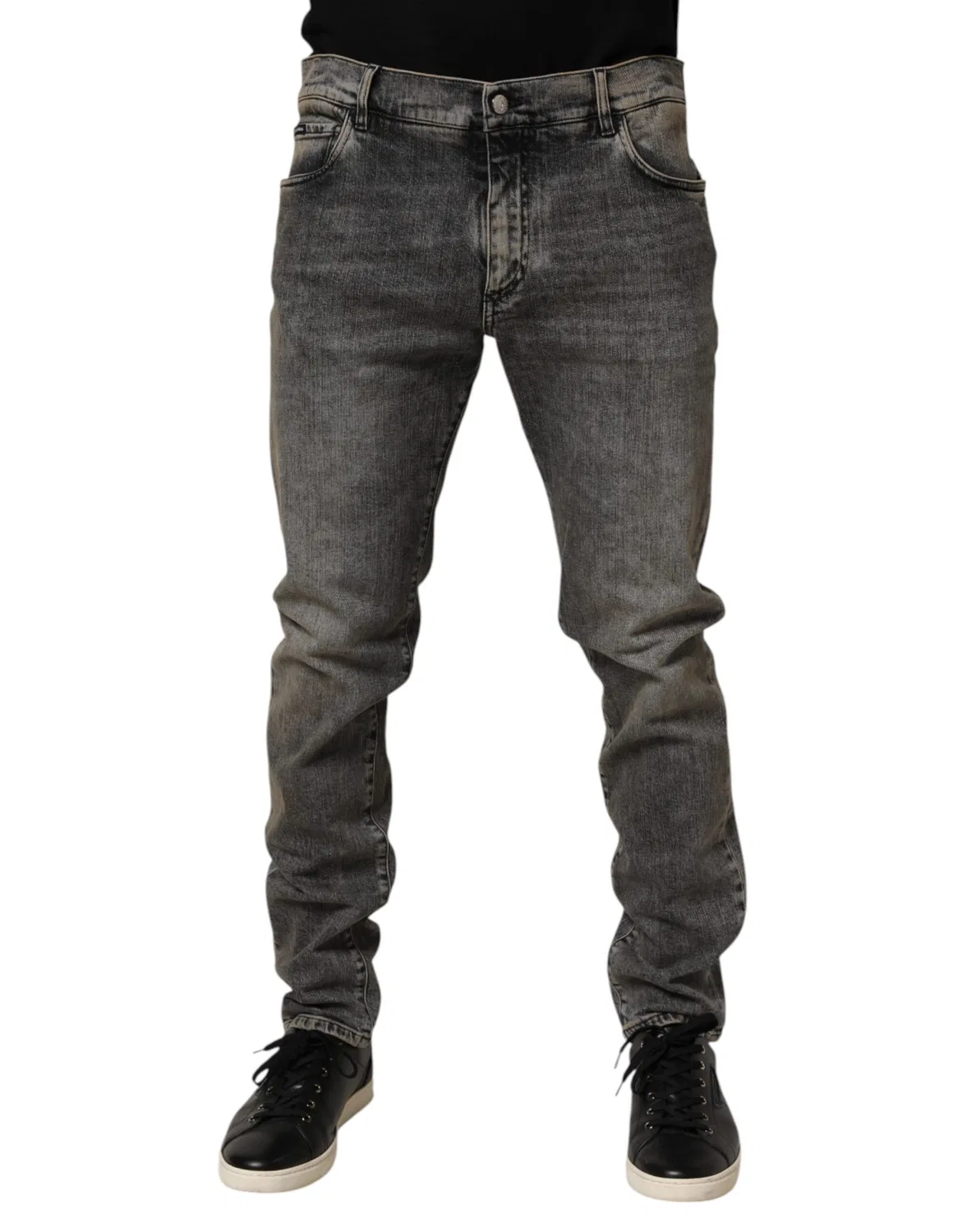 Мужские джинсы с логотипом Slim Fit Denim Dolce & Gabbana, Gray