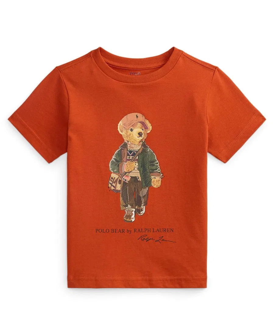 Детская футболка с принтом Polo Bear Polo Ralph Lauren, Varsity Orange