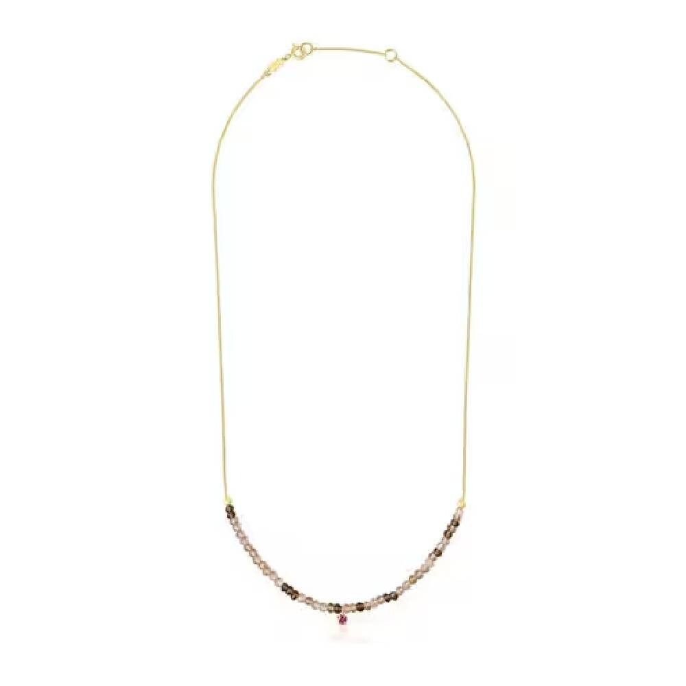 

Колье Tous Cool Joy With Smoky Quartz And Rhodolite, золото