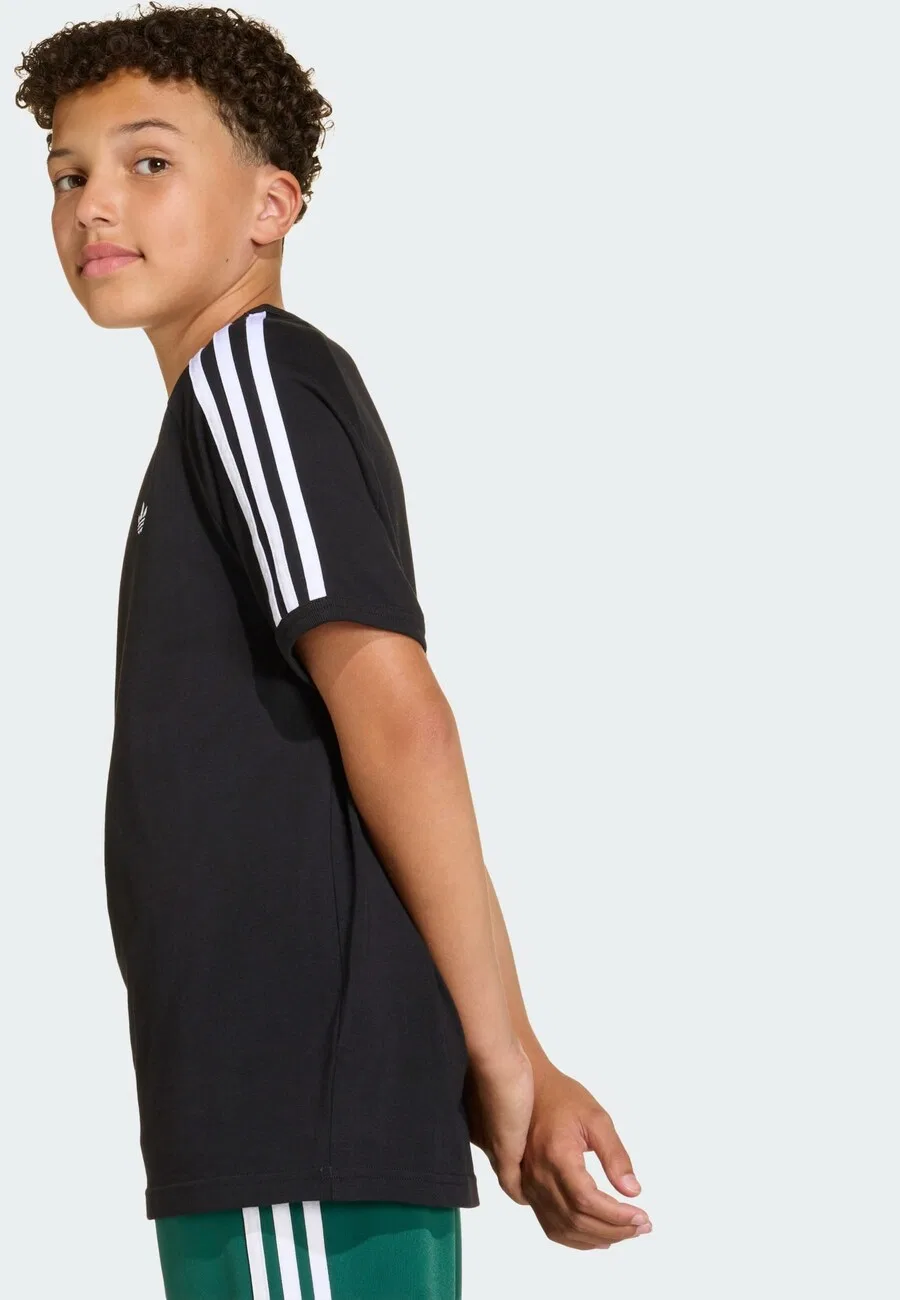 Футболка ADIDAS ORIGINALS «3 полоски» черного цвета — фото 3