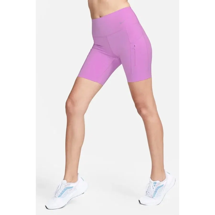 Женские тренировочные леггинсы Nike Dri Fit Go Mr 8 In, Сиреневый — фото 2