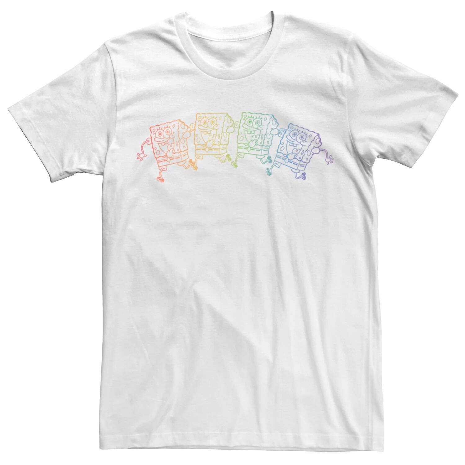 

Мужская футболка SpongeBob SquarePants Pride Rainbow Outline Licensed Character, белый