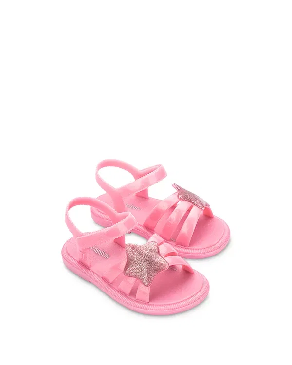 Детские сандалии для девочек с блестящей звездой Mini Melissa, Pearly Pink