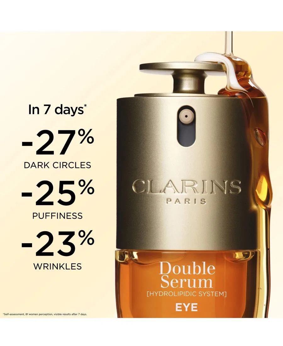Сыворотка для контура глаз Clarins Double Serum Eye Brightening & Depuffing, 20 мл, Без цвета — фото 2