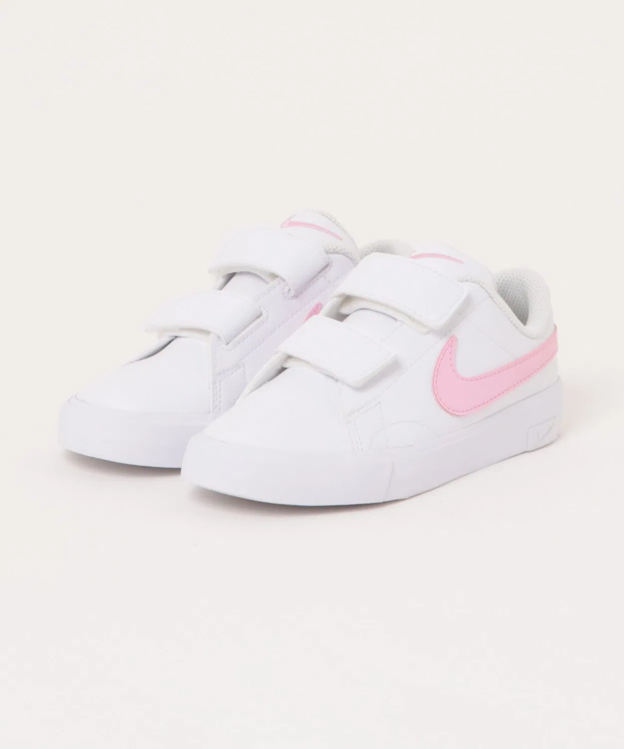 Детские кроссовки с липучками Tennis Essential PS NIKE, White/Pink
