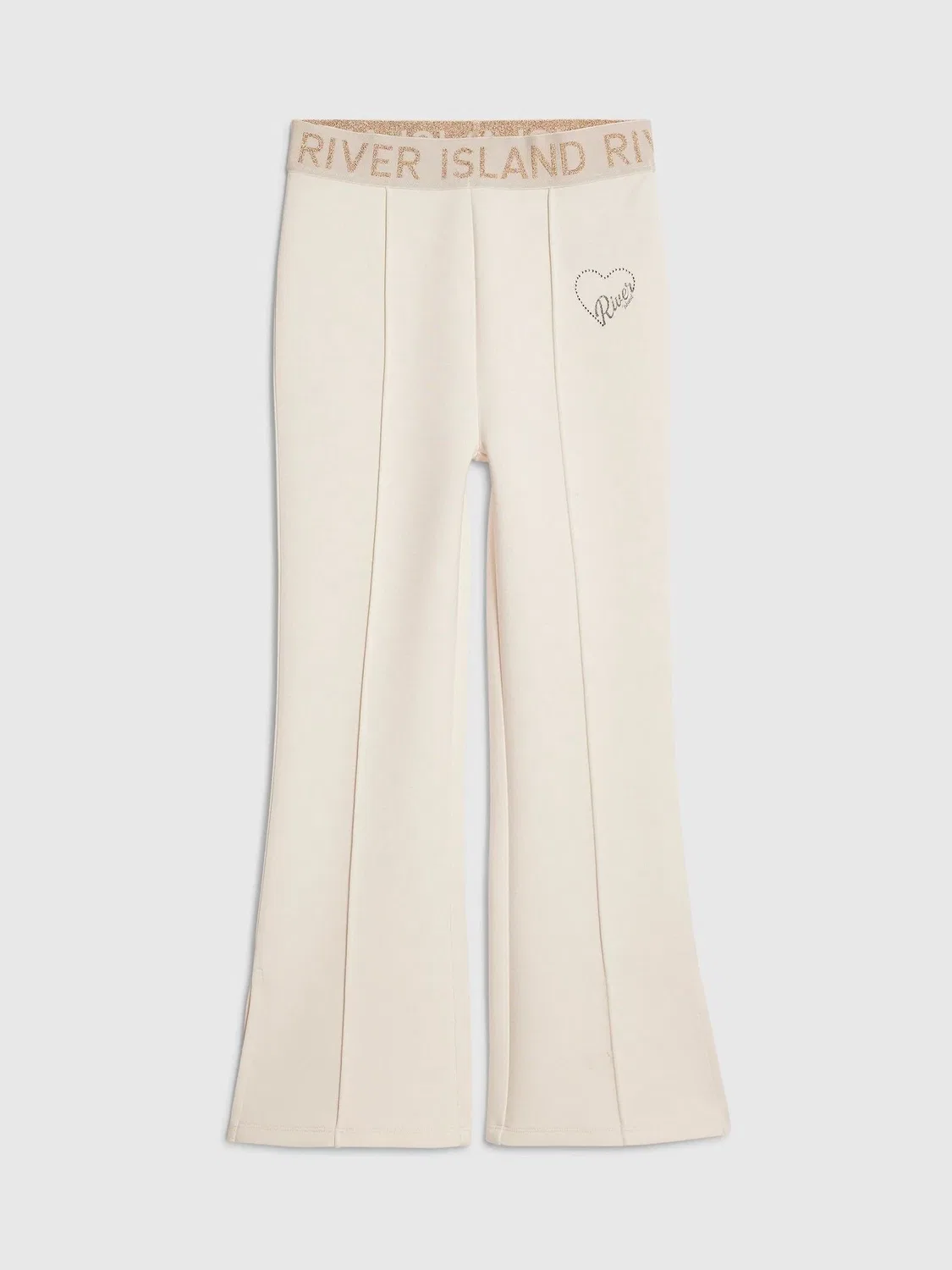 Брюки клеш Premium Clean Kickflare River Island, кремовый