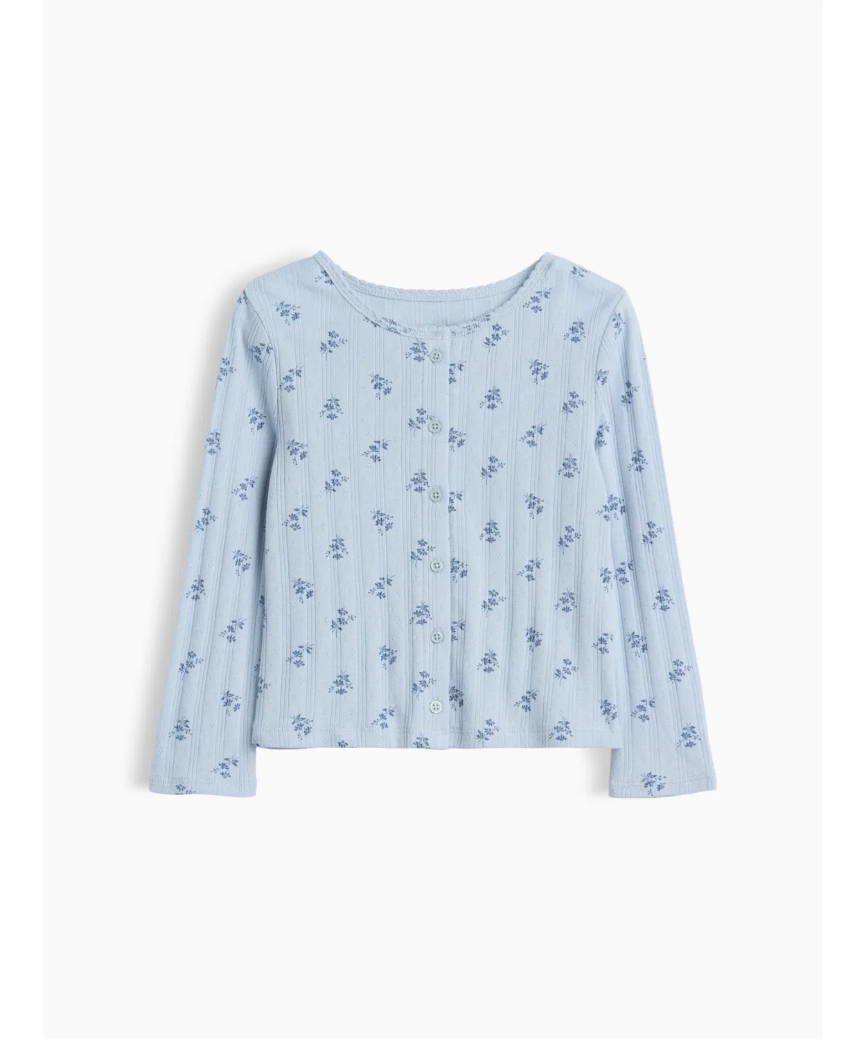 Детский кардиган с флоральным принтом, длинным рукавом GAP, Blue