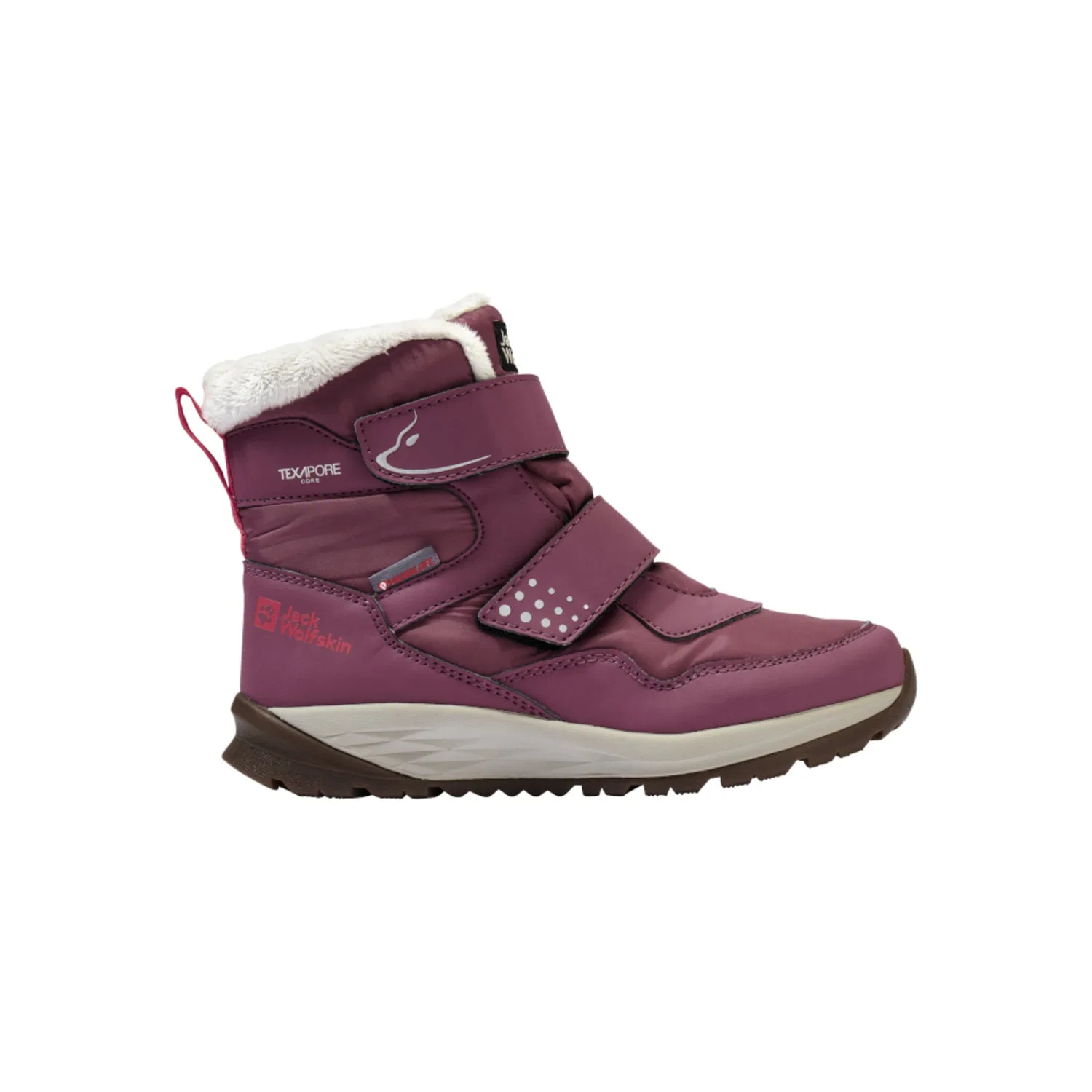 Детские зимние ботинки для ходьбы Polar Bear-G Texapore Mid VC Jack Wolfskin, Raisin — фото 2