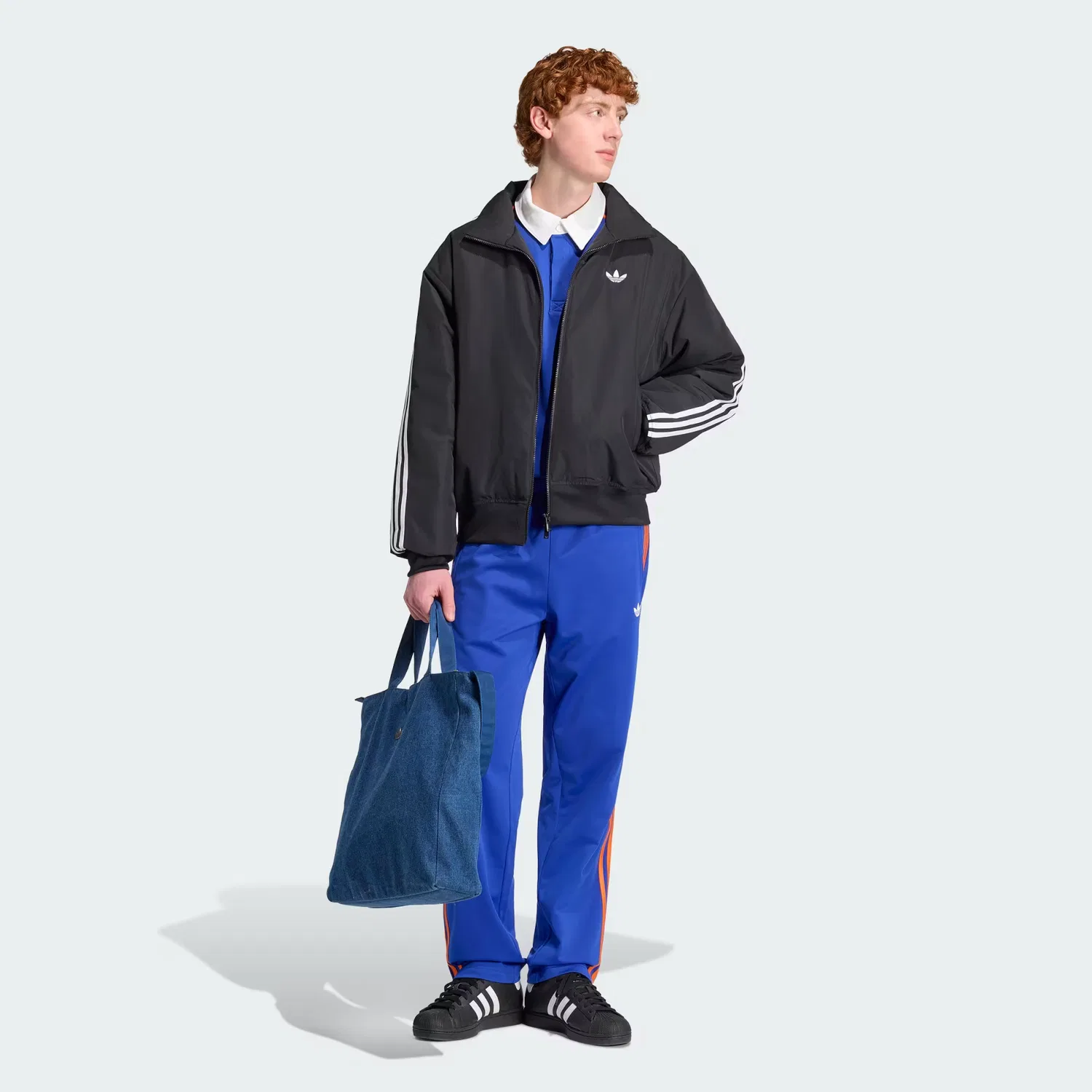 Мужская куртка на молнии с воротником-стойкой Firebird Adidas Originals, черный — фото 3