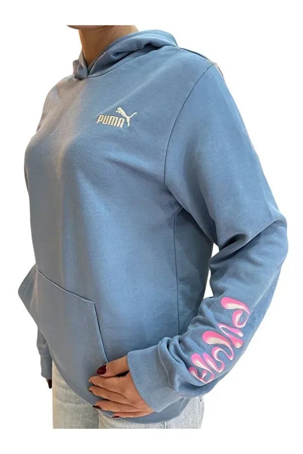 Детское худи для девочек с капюшоном Tweenerverse Puma, Blue — фото 2