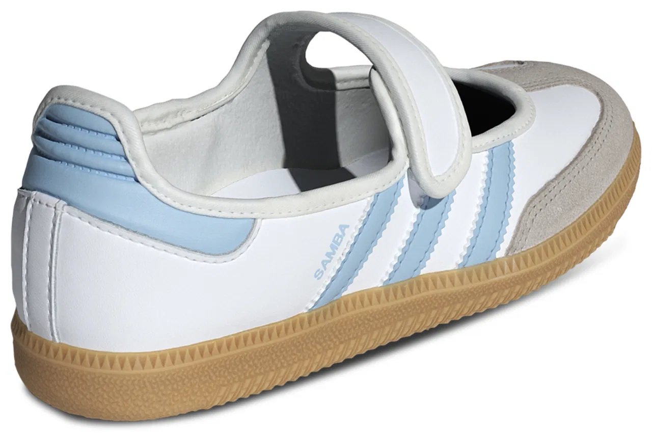 Кеды для девочек Samba Mary Jane Adidas, цвет White/Blue — фото 3