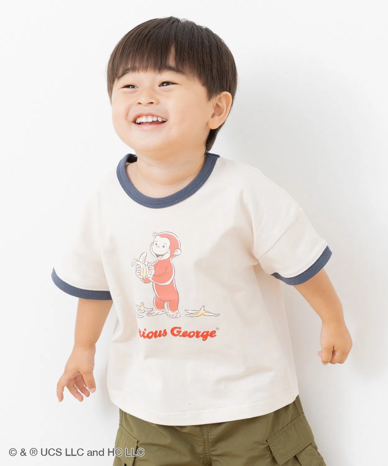 Детская футболка с длинным рукавомCurious George Chil2, Cream