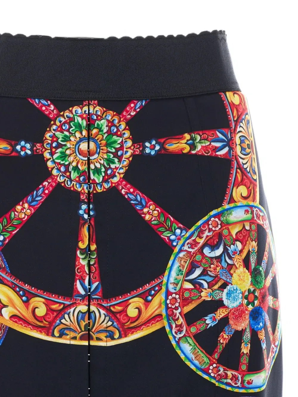 Юбка-миди с принтом карретто Dolce & Gabbana, черный — фото 3