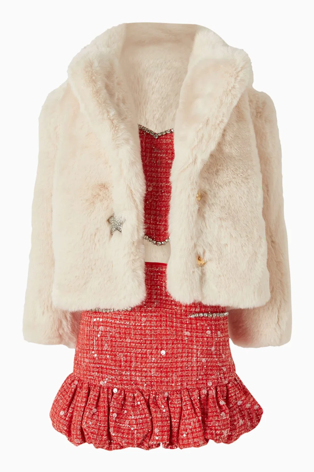 Топ с принтом сердец Odelia Heart-Shaped Top in Tweed Marlo Kids — фото 2