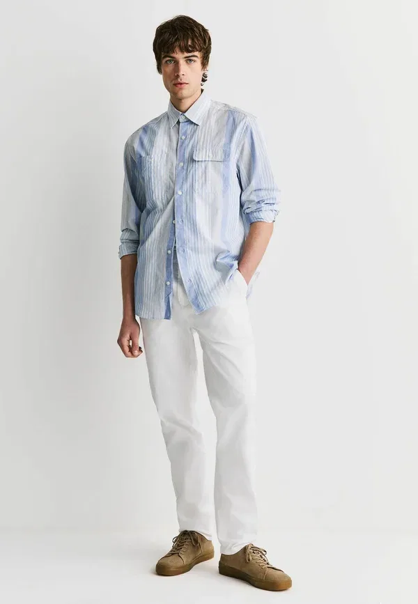 Брюки хлопковые Slim fit chinos Next, white, белый — фото 2