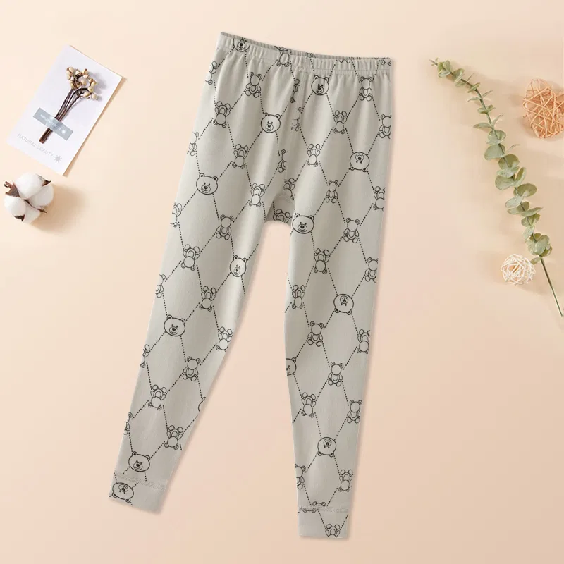 Детские термоштаны с принтом Cotton Gene, Gray Bear — фото 3