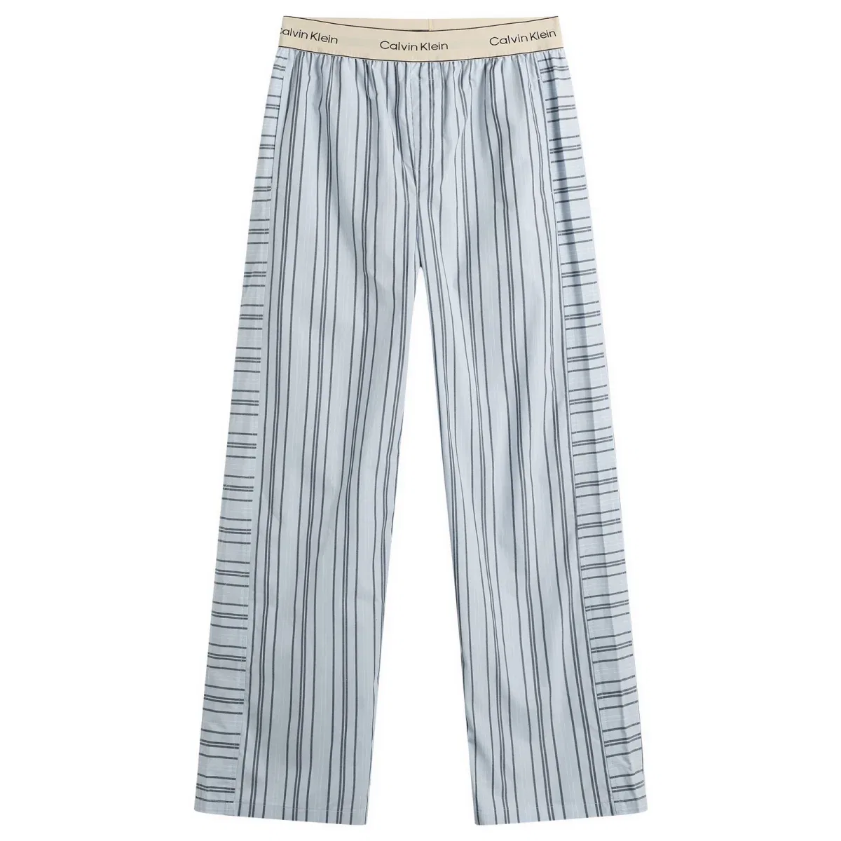 Пижамные брюки Calvin Klein Cotton Poplin Sleep Pant, Majorca Stripe Breezy Blue