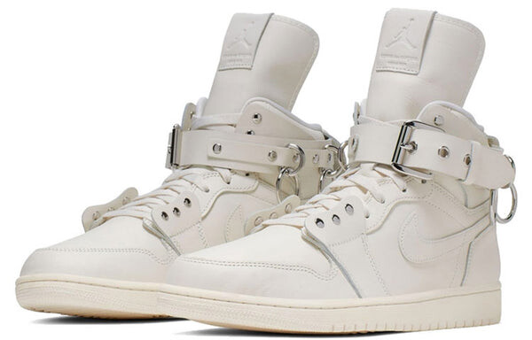 Кроссовки с 1 ремешком в стиле ретро x comme des garcons Air Jordan, белый — фото 4