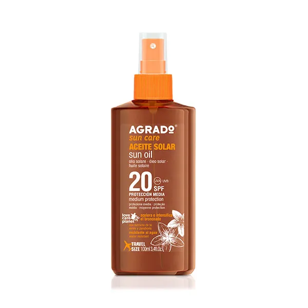 

Солнцезащитное масло SPF 20 Sun Oil Agrado, 100 ml