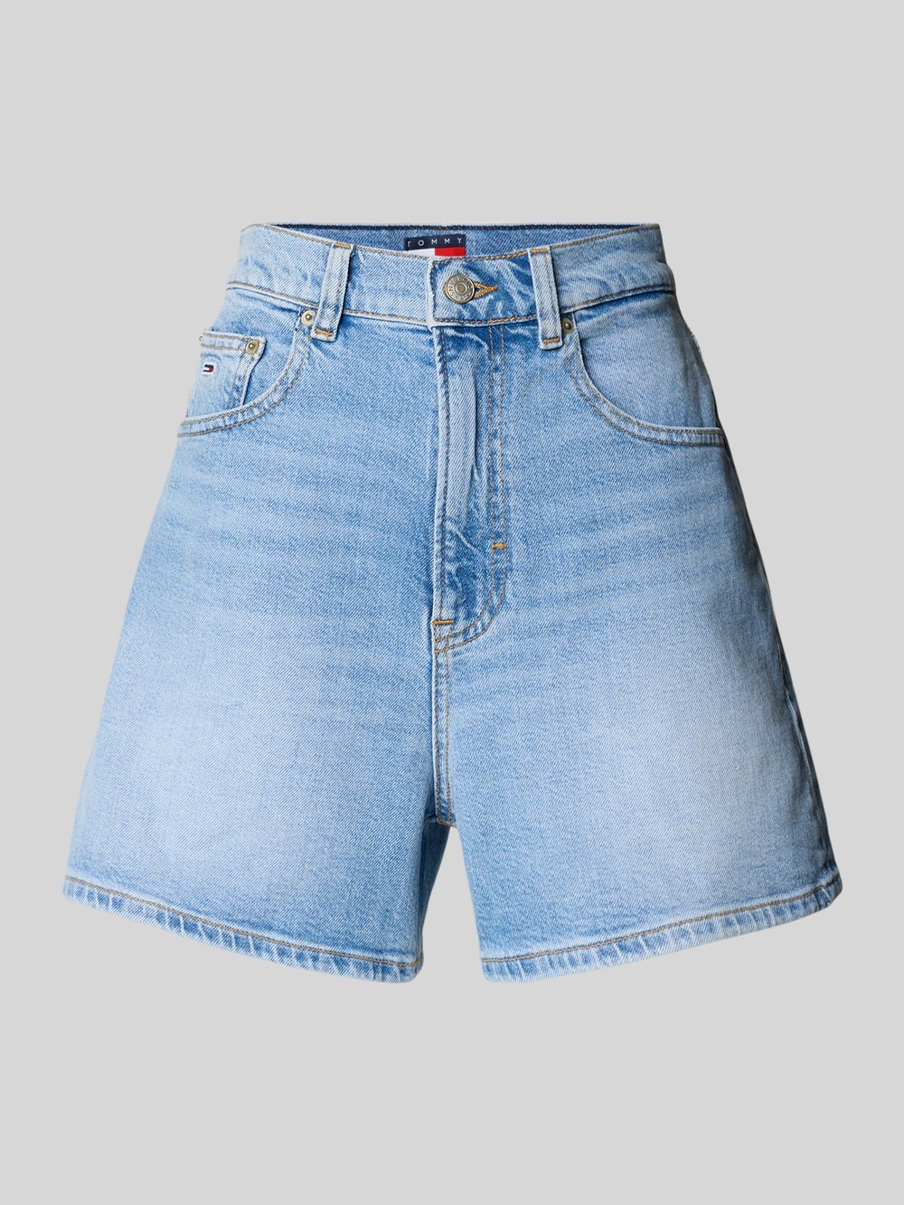 

Джинсовые шорты прямого кроя из хлопковой смеси Tommy Jeans, светло-голубой