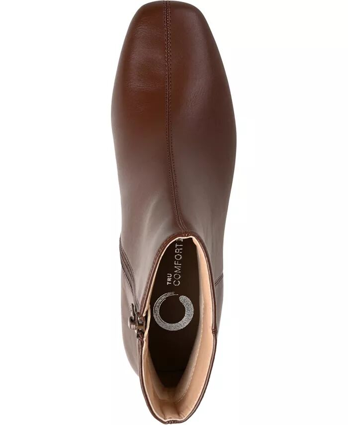 Женские ботильоны Kelssa Wide Width Square Toe Kitten Heel Dress Booties Journee Collection, коричневый — фото 4
