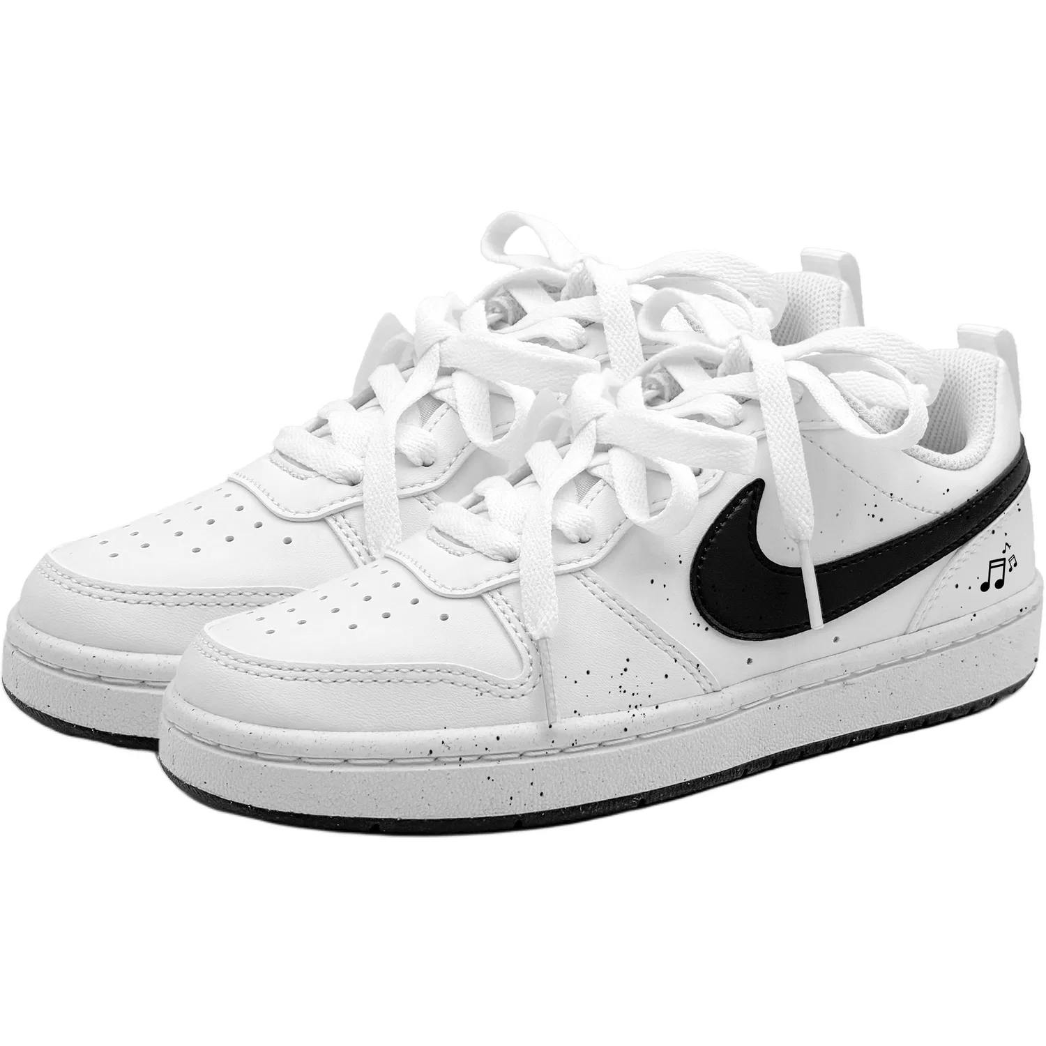 Кроссовки для скейтбординга Nike Court Borough Dancing Musical Note бело-черные — фото 4
