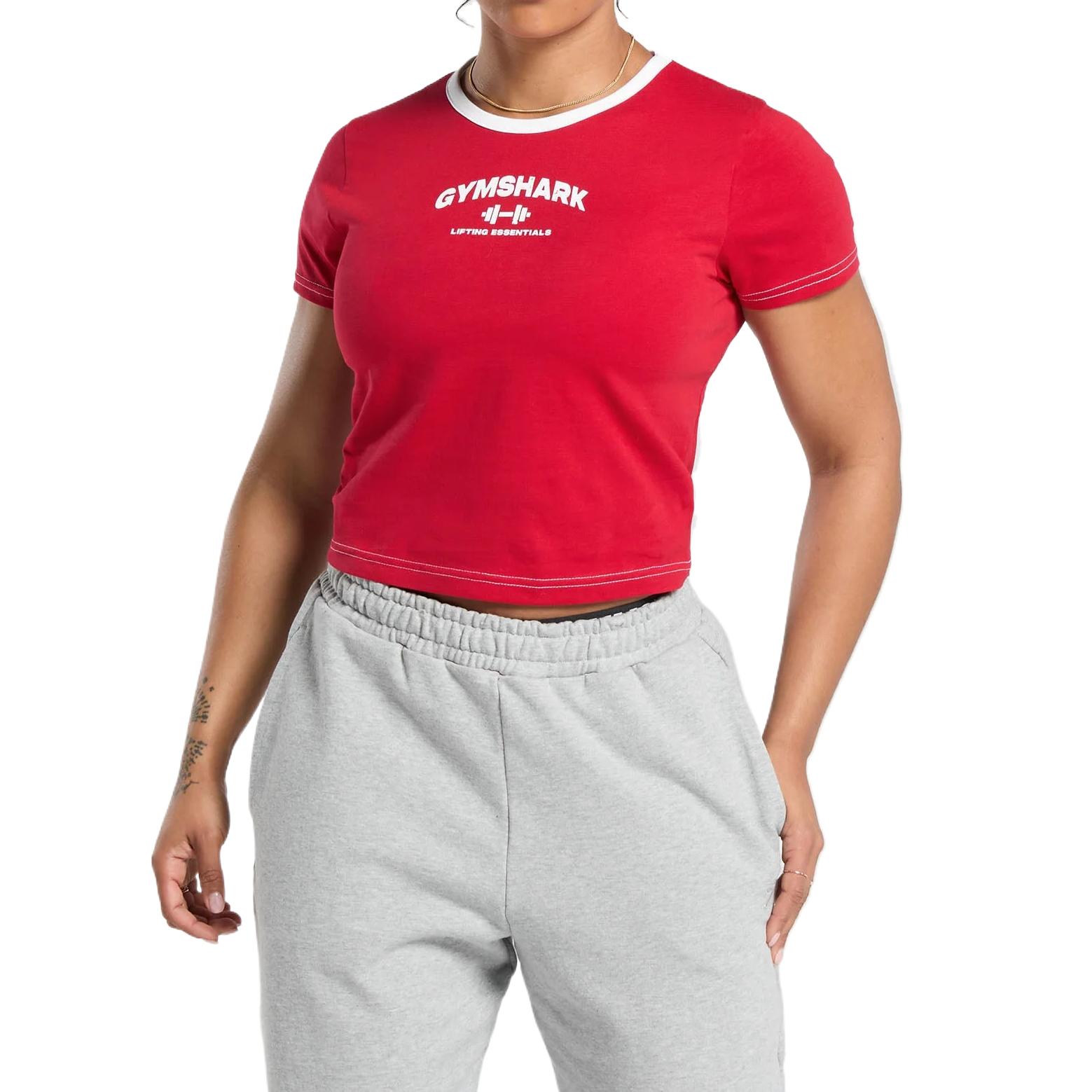 

Футболка классическая женская темно-красная GYMSHARK