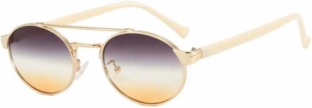 

Солнцезащитные очки с защитой UV400 | Маленькая оправа, овальные градиентные линзы | Для женщин и мужчин, для занятий спортом на открытом воздухе и вождения DSVIGF, Beige Gray Yellow