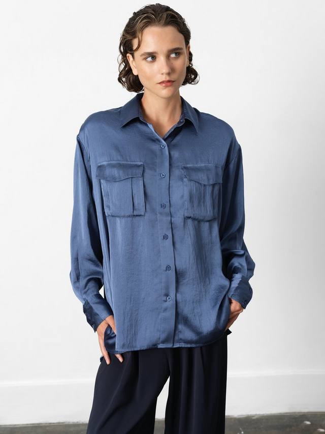 

Сатиновая рубашка Paloma French Connection, Slate Blue