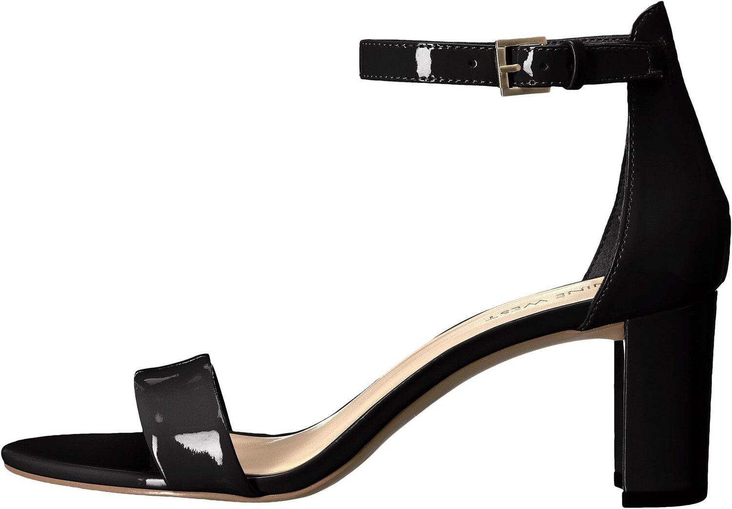 Босоножки Pruce Block Heel Sandal Nine West, цвет Black Sleek Patent PU — фото 4
