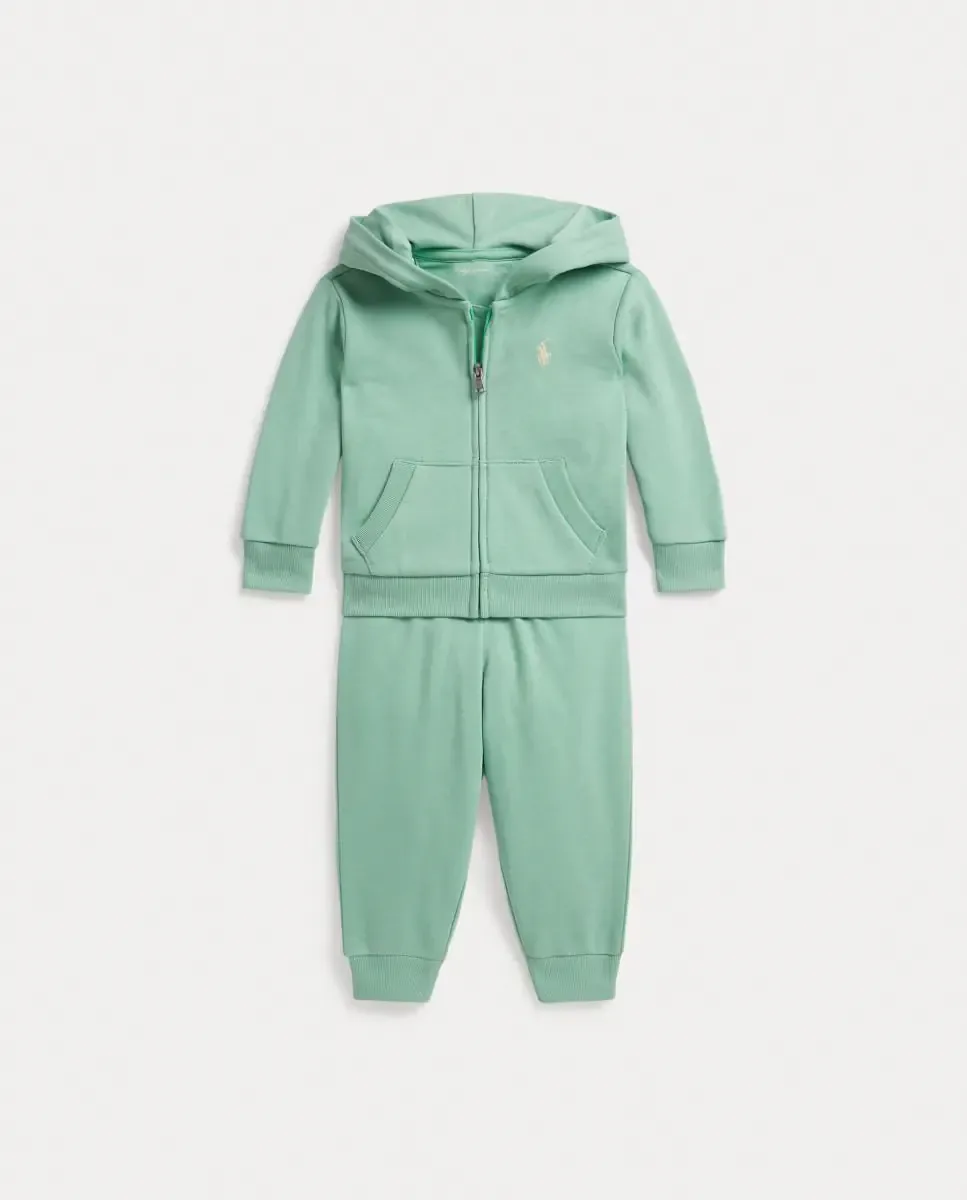 Детский комплект для мальчика с брюками и толстовкой с капюшоном Polo Ralph Lauren, Verde Anticuario