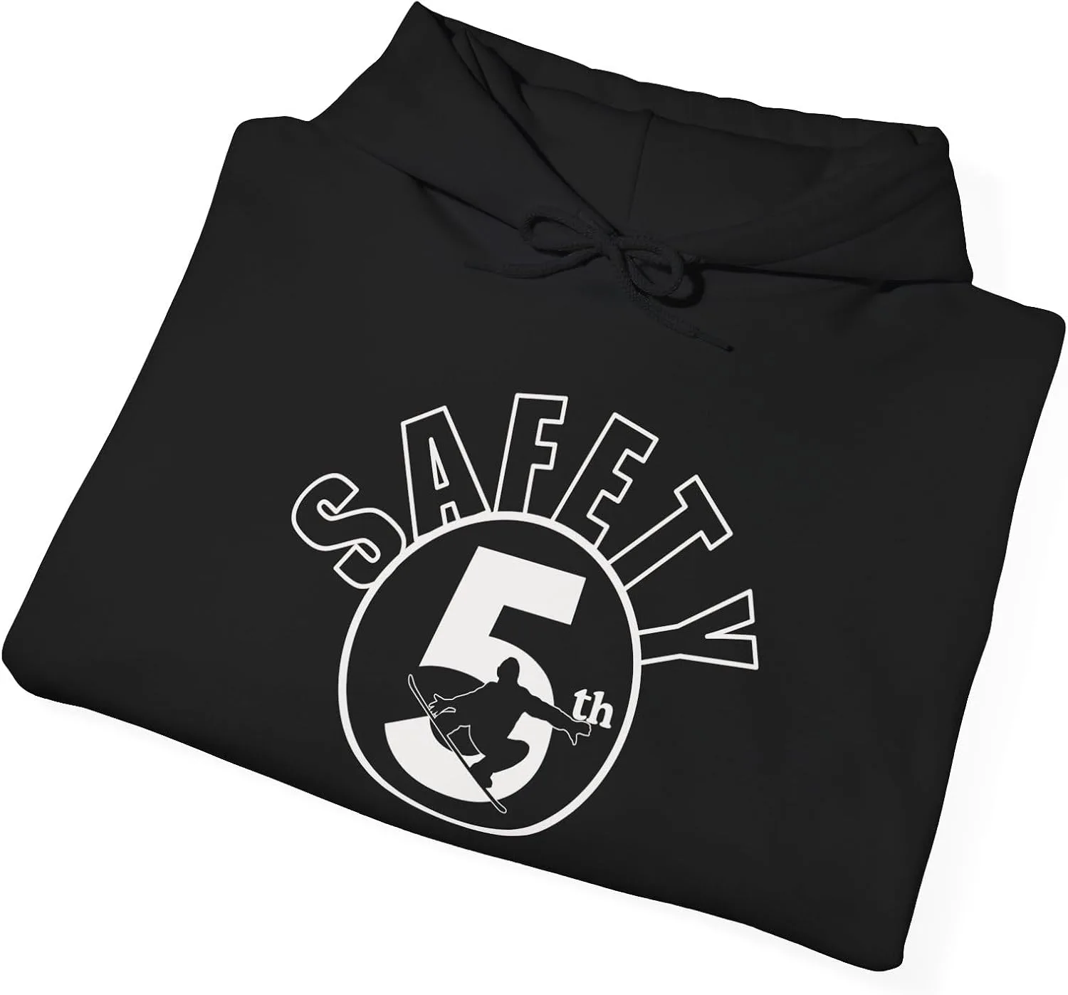 Забавная толстовка для сноубординга, футболка для сноубординга Safety Fifth, толстовка с капюшоном для отдыха после катания на лыжах, подарок с юмористическим рисунком на тему сноубординга, комплект одежды для лыжной поездки GENERIC, черный — фото 4