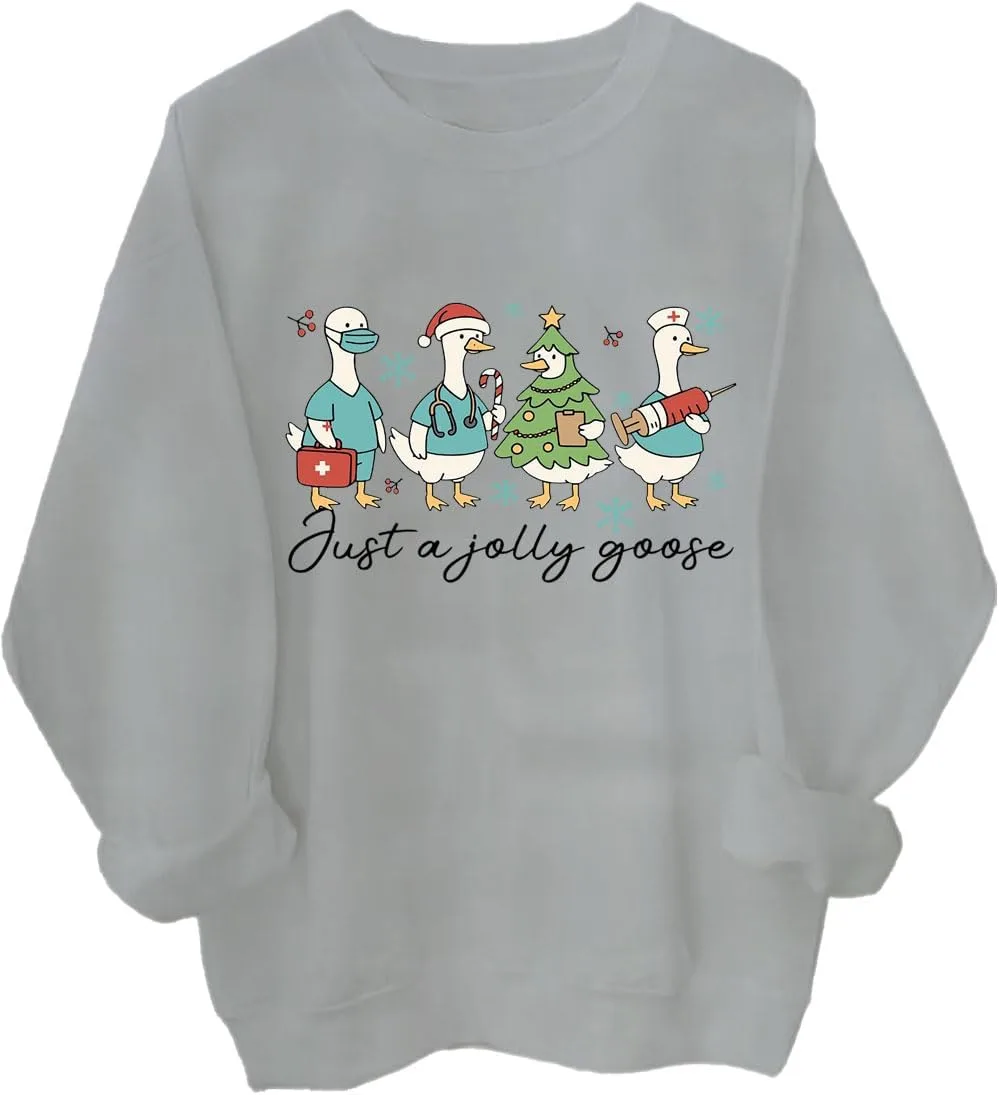 

Рождественский свитшот с гусем для медперсонала Czbic
