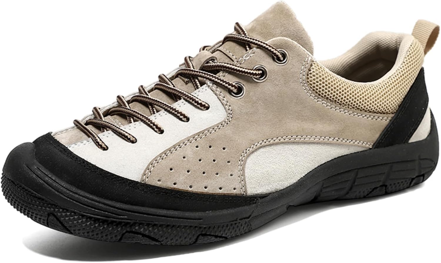 

Мужские легкие походные кроссовки - дышащий верх из сетки и замши с усиленным носком, противоскользящая резиновая подошва для прогулок по тропам, повседневная уличная обувь - комфортная носка (серый/черный) Kelibasi