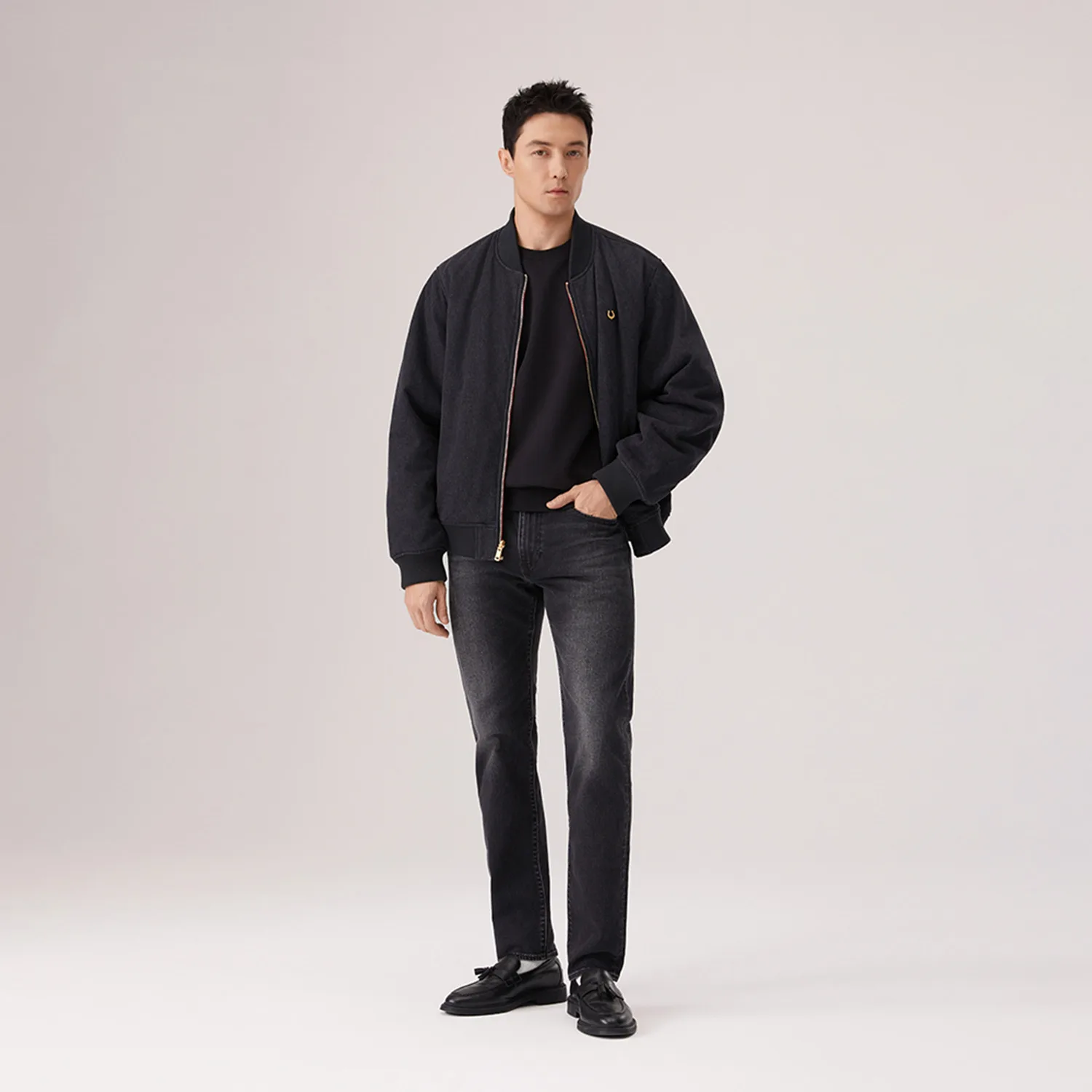 Levis Джинсы мужские черные moderate straight fit — фото 4