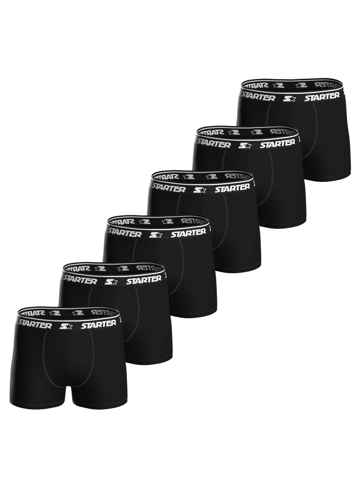 

STARTER Комплект из 6 боксерских трусов черного цвета
