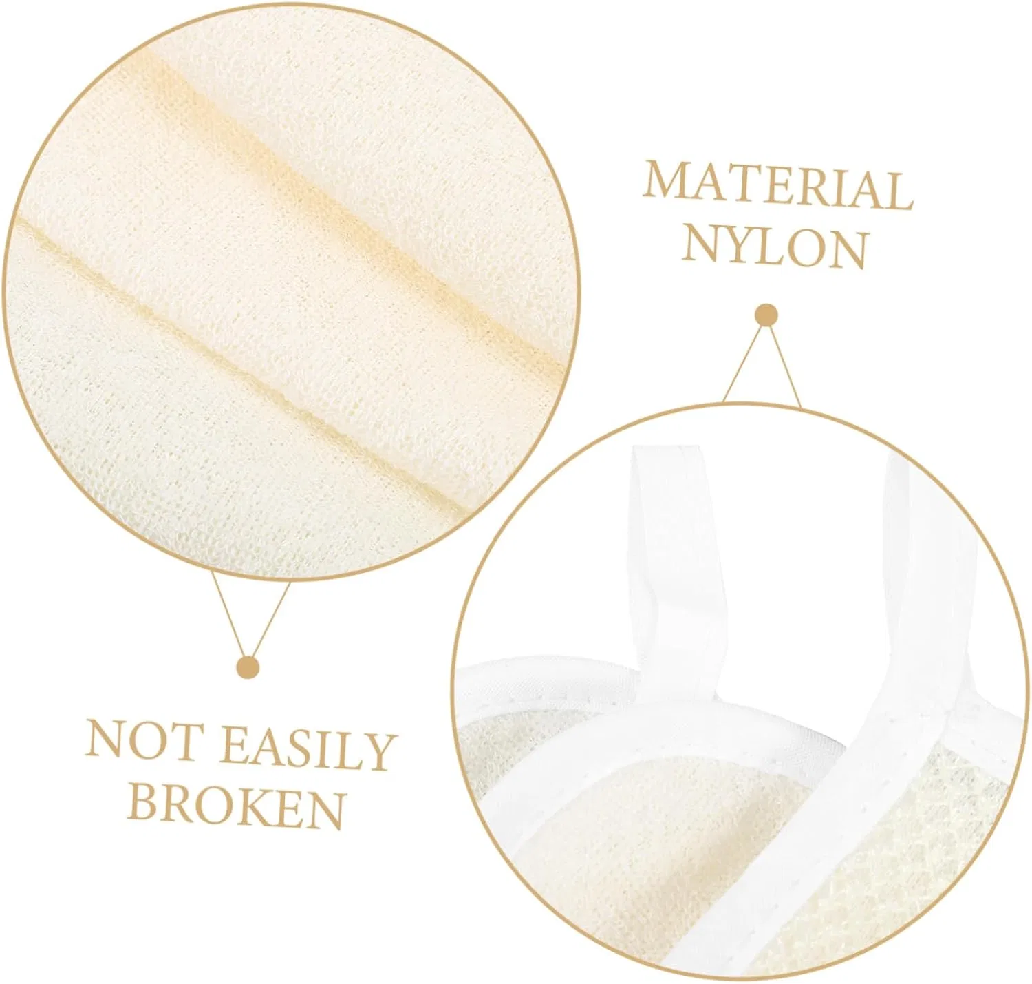 Мочалка для лица и тела из нейлона Beige, Beatifufu, 3 шт. — фото 3