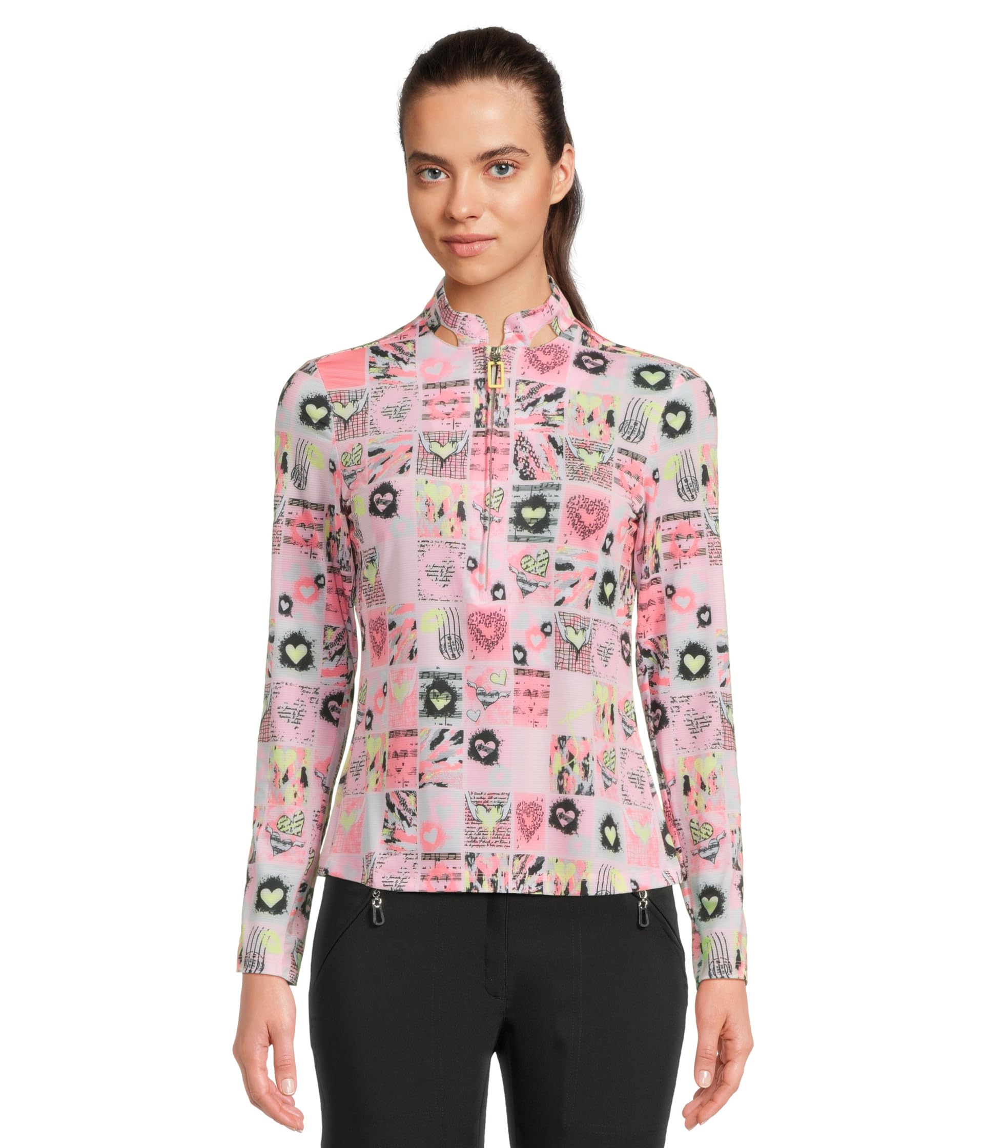 

Топ Jamie Sadock Sunsense Hearts Print Long, розовый