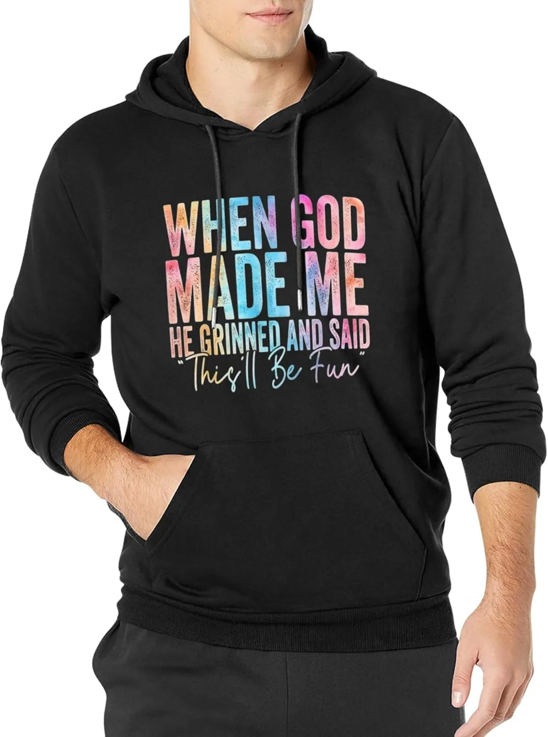 Толстовка When God Made Me с капюшоном, мягкая, классическая, с длинным рукавом и карманом