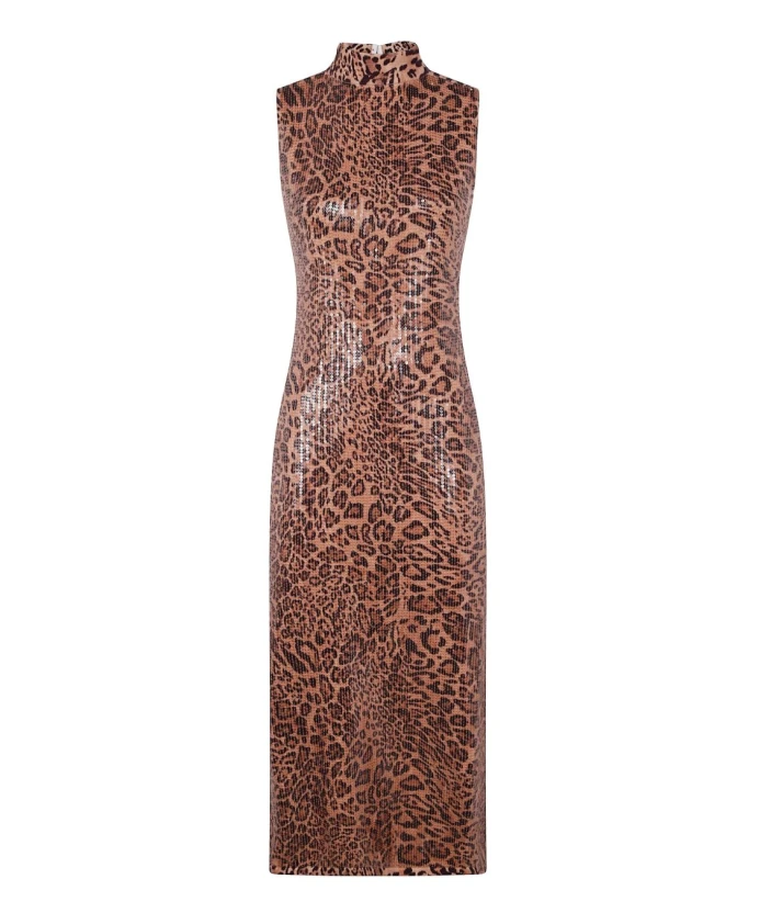 

Элегантное коричнево-бежевое платье Twinset, мультиколор