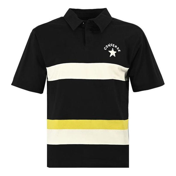 

Рубашка поло colorblock logo polo shirt 'black white' Converse, черный