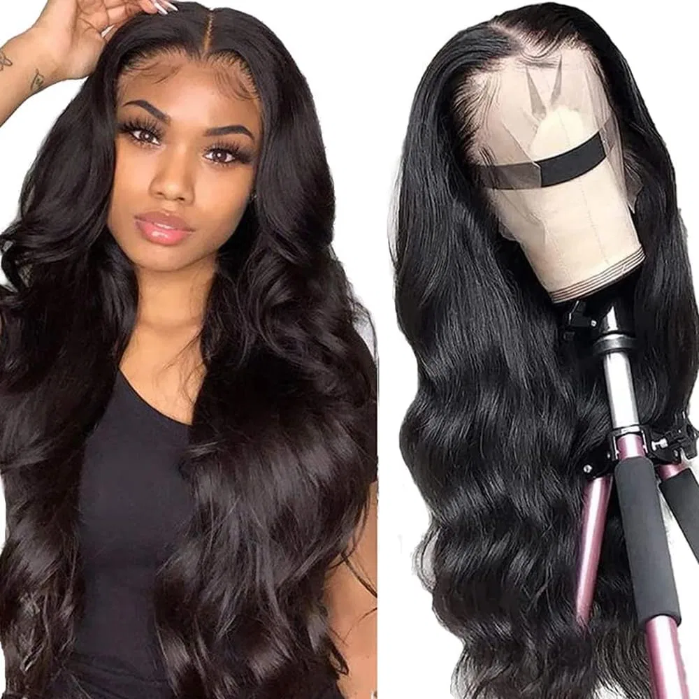 Парик из натуральных волос 13x4 Body Wave Lace Frontal Tnice, Natural Black Body Wave 13 X 4 Lace Front