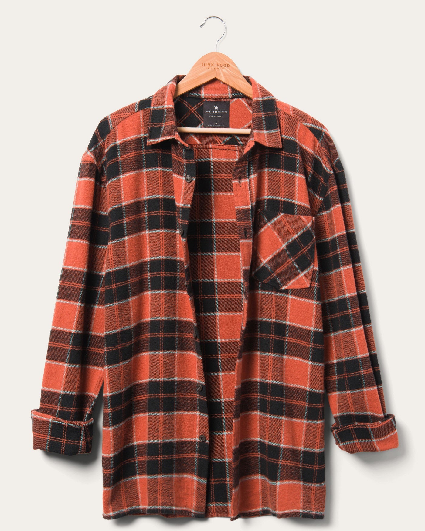 

Мужская рубашка Paxon с длинным рукавом Junk Food Clothing, цвет siracha
