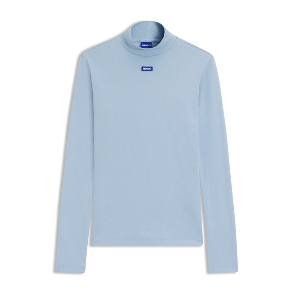 

HUGO Футболка с синим логотипом из эластичного хлопка