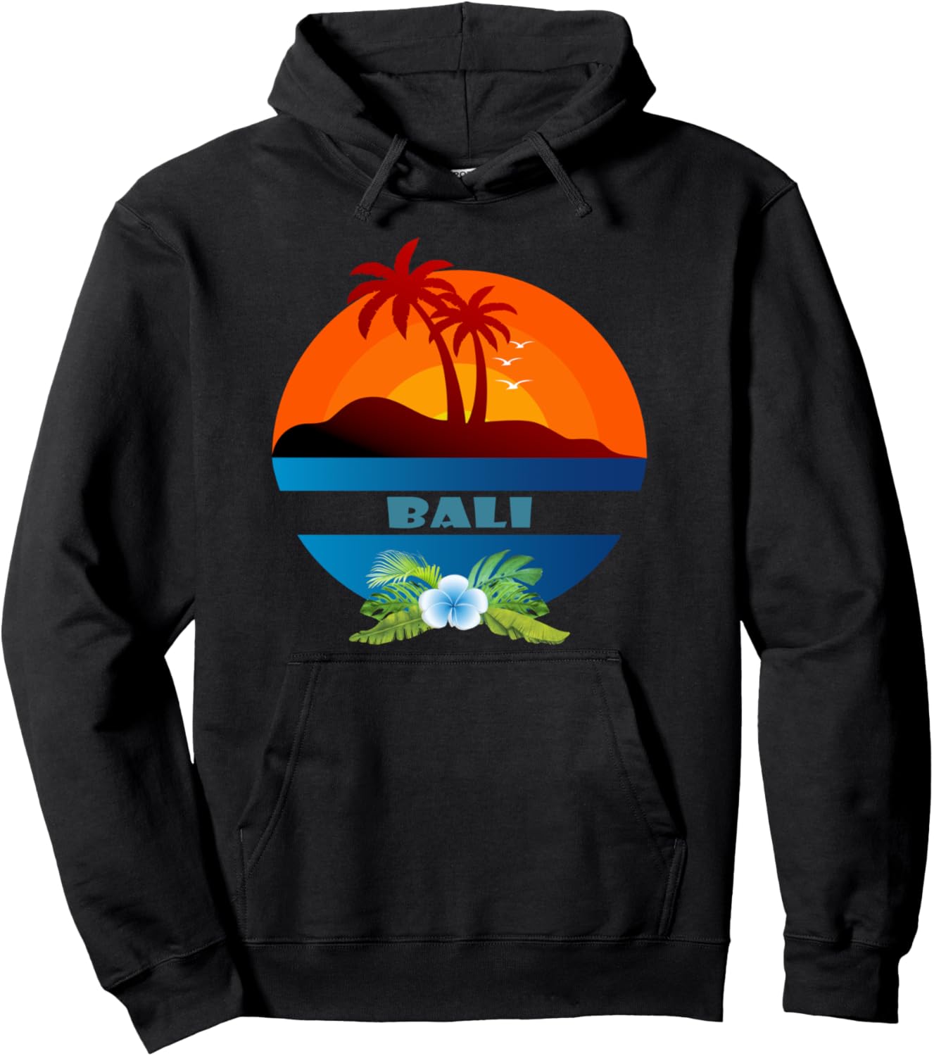 

Балийские пальмы, закат, островной отдых, подарок, сувенир, толстовка I Love Bali And Nusa Penida, черный