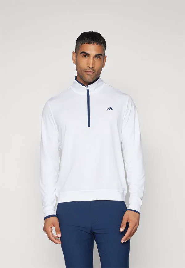Легкий флисовый джемпер с молнией до середины груди Adidas Golf, White